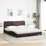 Letto con Materasso Marrone Scuro 180x200cm Tessuto