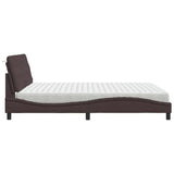 Letto con Materasso Marrone Scuro 180x200cm Tessuto