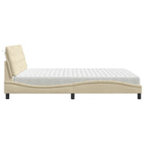 Letto con Materasso Crema 180x200 cm in Tessuto