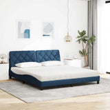 Letto con Materasso Blu 180x200 cm in Tessuto