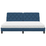 Letto con Materasso Blu 180x200 cm in Tessuto