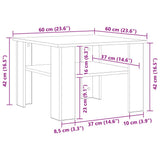 Tavolino da Salotto Legno Vecchio 60x60x42 cm Legno truciolato