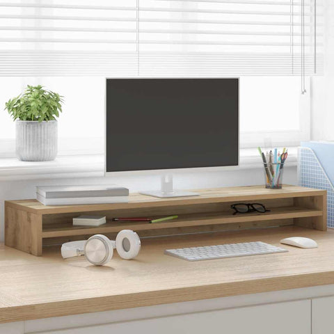 Supporto Monitor Rovere Artigianale 100x24x13 cm truciolato