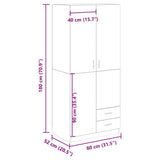Armadio Legno Antico 80x52x180 cm in Truciolato