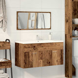 Mobile da Bagno con Specchio in Legno Antico Legno truciolato
