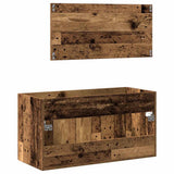 Mobile da Bagno con Specchio in Legno Antico Legno truciolato