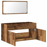 Mobile da Bagno con Specchio in Legno Antico Legno truciolato