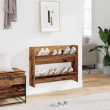 Scarpiera a Muro Legno Antico 80x18x60 cm in Truciolato