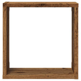 Mensole Parete a Cubo 6 pz Legno Vecchio 30x15x30 cm Truciolato