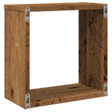 Mensole Parete a Cubo 6 pz Legno Vecchio 30x15x30 cm Truciolato