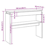 Tavolo Consolle Rovere Artigianale 102x30x80 cm in Truciolato