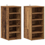 Scarpiere 2 pz Legno Antico 32x35x70 cm in Legno truciolato