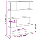 Libreria/Divisorio in Legno Vecchio 100x24x124,5 cm