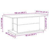Tavolino da Salotto Legno Antico 102x55,5x40 cm in Truciolato