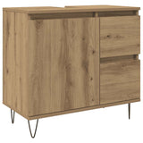 Armadietto da Bagno Rovere Artigianale 65x33x60cm in Truciolato