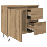Armadietto da Bagno Rovere Artigianale 65x33x60cm in Truciolato