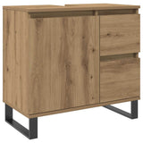 Armadietto da Bagno Rovere Artigianale 65x33x60cm in Truciolato