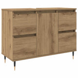 Mobiletto da Bagno Rovere Artigianale 80x33x60 cm in Truciolato