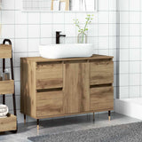 Mobiletto da Bagno Rovere Artigianale 80x33x60 cm in Truciolato