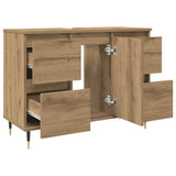 Mobiletto da Bagno Rovere Artigianale 80x33x60 cm in Truciolato
