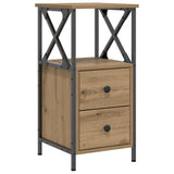 Comodino Rovere Artigianale 34x35,5x70 cm in Legno truciolato