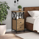 Comodino Rovere Artigianale 34x35,5x70 cm in Legno truciolato