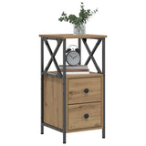 Comodino Rovere Artigianale 34x35,5x70 cm in Legno truciolato