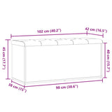 Panca Portaoggetti Rovere Artigianale 102x42x45 cm Truciolato