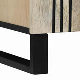 Sideboard Bianco 90 x 33 x 75 cm legno massello di mango