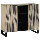 Sideboard Bianco 90 x 33 x 75 cm legno massello di mango