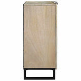 Sideboard Bianco 90 x 33 x 75 cm legno massello di mango