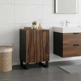Armadio per Lavabo da Bagno con porta Noce 38 x 33,5 x 58 cm