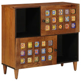 Credenza con porta Noce 80 x 33 x 75 cm Legno di mango massello