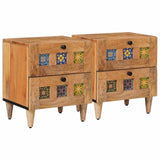 Armadio da Notte con cassetto 2 pcs Naturale 40 x 33 x 46 cm