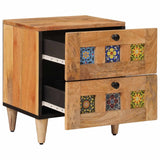 Armadio da Notte con cassetto 2 pcs Naturale 40 x 33 x 46 cm