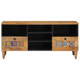 Mobile TV Naturale 100 x 33 x 46 cm Legno di mango massello