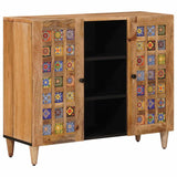 Credenza Naturale 90 x 33 x 75 cm Legno di mango massello