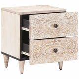 Armadio da Notte con cassetto Bianco 40 x 33,5 x 46 cm