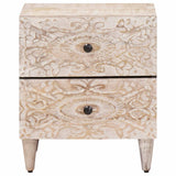 Armadio da Notte con cassetto 2 pcs Bianco 40 x 33,5 x 46 cm