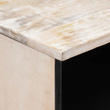 Mobile TV Bianco 70 x 33,5 x 46 cm Legno di mango massello