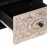 Mobile TV Bianco 70 x 33,5 x 46 cm Legno di mango massello