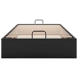 Struttura Letto Pouf senza Materasso Nero 90x190 cm Similpelle