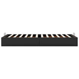 Struttura Letto Pouf senza Materasso Nero 90x190 cm Similpelle