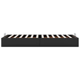 Struttura Letto Pouf senza Materasso Nero 90x200 cm Similpelle