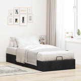 Struttura Letto Pouf senza Materasso Nero 80x200 cm in Tessuto