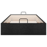 Struttura Letto Pouf senza Materasso Nero 80x200 cm in Tessuto
