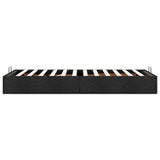Struttura Letto Pouf senza Materasso Nero 80x200 cm in Tessuto