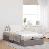 Struttura Letto Pouf senza Materasso Tortora 90x190 cm Tessuto
