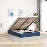 Struttura Letto Pouf senza Materasso Blu 140x200cm in Tessuto