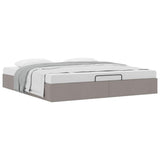 Struttura Letto Pouf senza Materasso Tortora 200x200 cm Tessuto